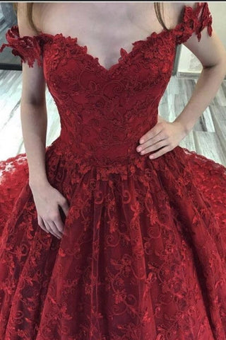 Vestidos de novia Bungudry de corte línea A con hombros descubiertos y encaje