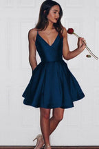 Burgundy Cute Simple Spaghetti Straps Homecoming Dress Party Dress