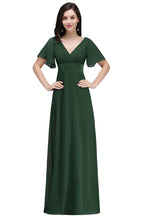 Burgundy Floor-length A-line Chiffon Prom Dress