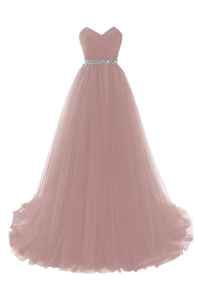 Robe de bal bordeaux en tulle, coupe trapèze, décolleté cœur