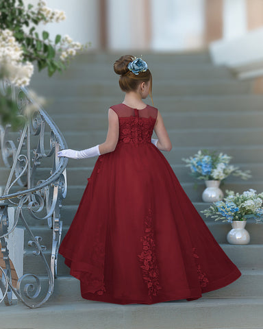 Vestido de baile de princesa Serenity con apliques de encaje y adornos de mariposas 