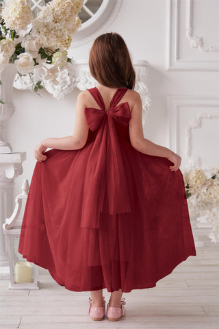 Vestido de bebé niña con lazo de tul y aplique floral en 3D de la colección Jardín Encantado 