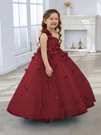 Vestido de princesa/vestido de tul hasta el suelo para niña de las flores 