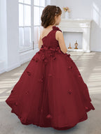 Vestido de princesa/vestido de tul hasta el suelo para niña de las flores 