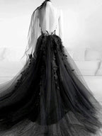 Robe de mariée noire vintage gothique