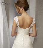 Baoleely Wedding Dress Elegant Princess Capped Sleeves Wedding Dresses  Sweetheart A-line Appliques