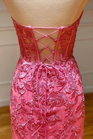 Robe de bal bustier avec appliques