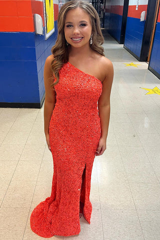 Sequins Prom Dress With Slit