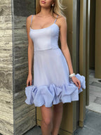 Robe bustier mini à volants 