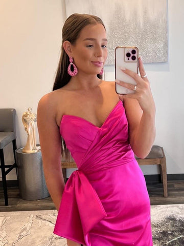 Robe de bal sirène bustier longue en satin avec nœud papillon