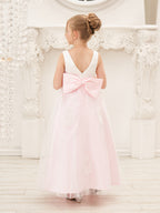 Vestido rosa de corte A, largo hasta el tobillo, de tul satinado (2003227111) 