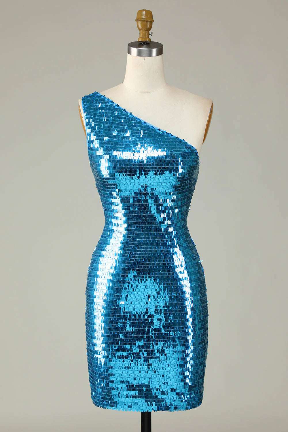 Robe fourreau asymétrique à sequins courte pour le bal de promo
