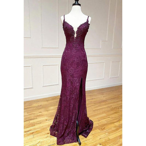 Vestido de fiesta de noche estilo sirena, sexy y atractivo, con tirantes, espalda descubierta, apliques y aberturas laterales