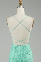 Robe de bal à bretelles spaghetti et appliques
