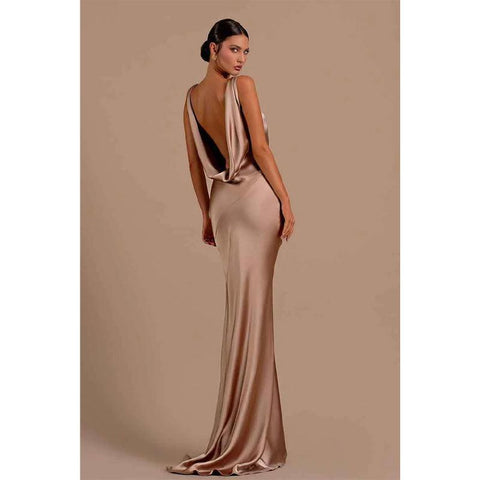Baoleely Sexy Deep V Neck Backless Mermaid Long Formal Evening Dress