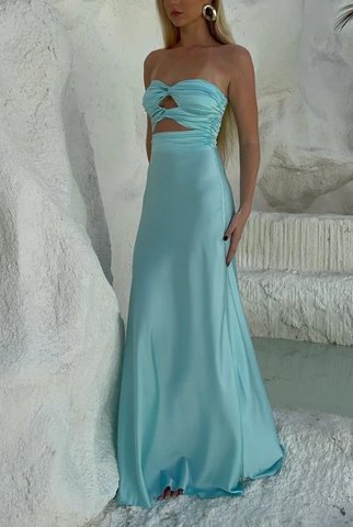 Sexy Strapless A Line Prom Dress Long Party Evening Dress Y7494