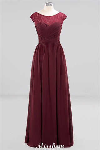 Cap Sleeves Aline Evening Maxi Dress Chiffon Tulle Wedding Party Dress