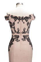 Robes de bal sirène longues à manches courtes et épaules dénudées ornées d'appliqués
