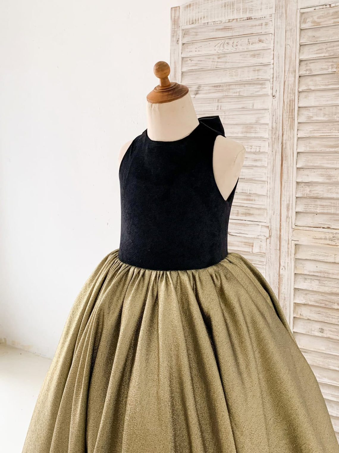 Vestido de gala/princesa de terciopelo jacquard con cola de barrido negro (2003227667) 