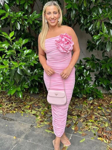 Robe moulante TARUXY à fleurs, épaules dénudées, dos nu, sexy, fourreau, idéale pour la plage, les vacances ou une soirée. 