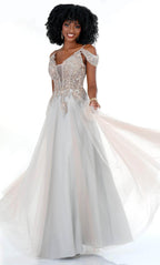 Cold Shoulder Embellished Bodice Prom Gown