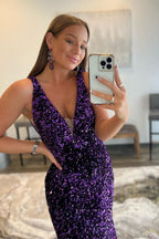 Robe de bal sirène à paillettes