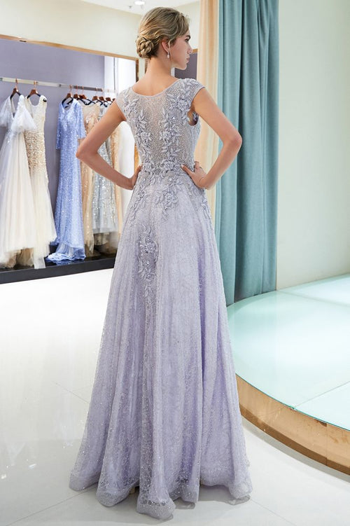 Charming Aline Sleeveless Lace Appliques Evening Party Dress