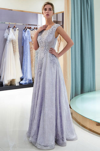 Charming Aline Sleeveless Lace Appliques Evening Party Dress