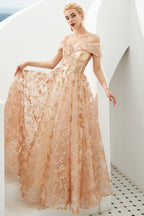 Charming Off Shoulder Aline Princess Dress Tulle Swing Evening Party Dress Quincenera Dress