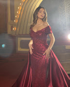 Charming Off-the-Shoulder Mermaid Evening Party Gowns with Sequins