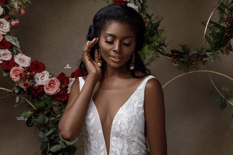 Vestido de novia sirena de encaje sin mangas con retrato encantador