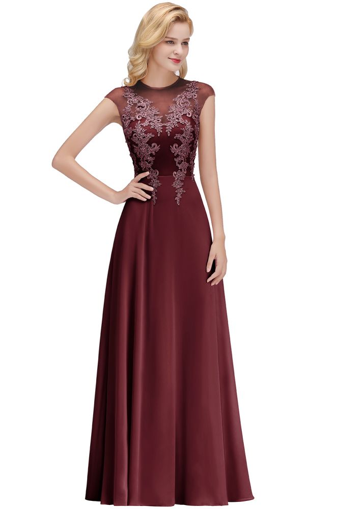 Robe de soirée maxi trapèze charmante sans manches ornée de perles, manches courtes, robe de demoiselle d'honneur