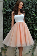 Vestido de fiesta corto de tul con tirantes sexys para baile de graduación, vestido de fiesta PD357