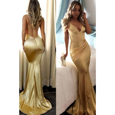 Robe de bal sirène bleu roi chic à bretelles croisées 