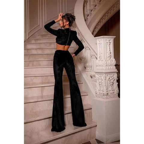 Robe de soirée chic, col haut, perles, velours noir, manches longues, sexy et formelle 