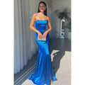 Vestido elegante y moderno de sirena sin mangas con hombros descubiertos para fiesta de noche y graduación