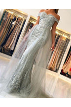 Chic Princess Tulle Off-the-shoulder Lace Mermaid Prom Dresses