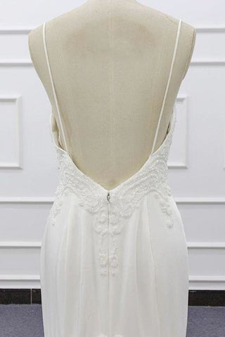 Vestidos de novia elegantes de sirena con tirantes finos y cuentas 