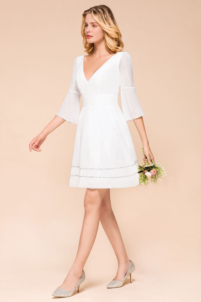 Vestido sencillo de gasa hasta la rodilla, estilo casual para uso diario, ideal para la playa o como vestido de dama de honor.