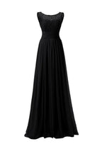 Robe de bal longue en mousseline, robe de demoiselle d'honneur à col rond en dentelle PG 204