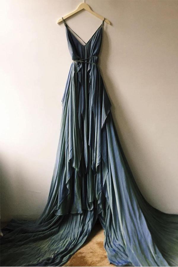 Robe de mariée rustique en mousseline, robe de mariée de plage avec traîne courte WD475