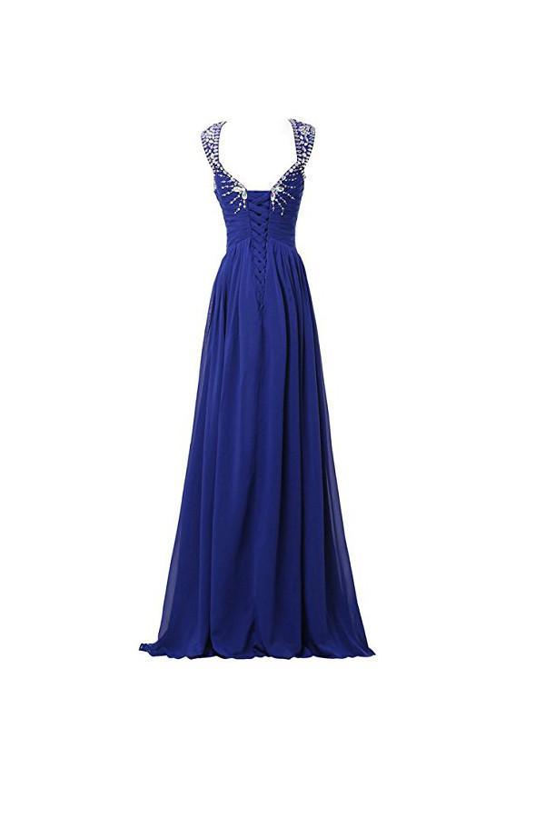 Vestidos largos de fiesta de gasa con escote en V, vestidos de dama de honor PG268