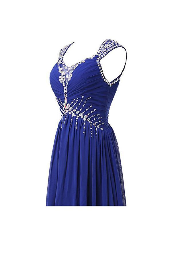 Vestidos largos de fiesta de gasa con escote en V, vestidos de dama de honor PG268