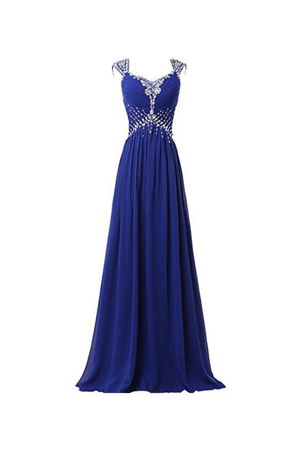 Vestidos largos de fiesta de gasa con escote en V, vestidos de dama de honor PG268