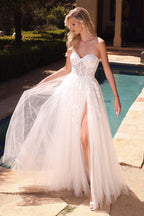 Robe de mariée longue trapèze