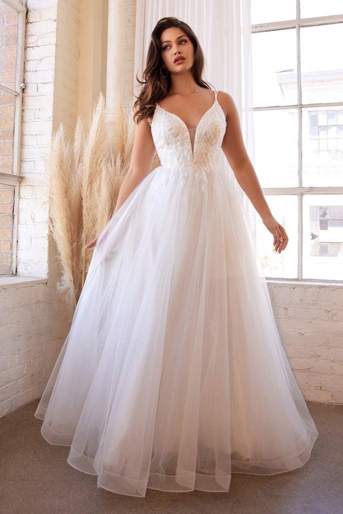 Vestido de novia largo de tul corte A