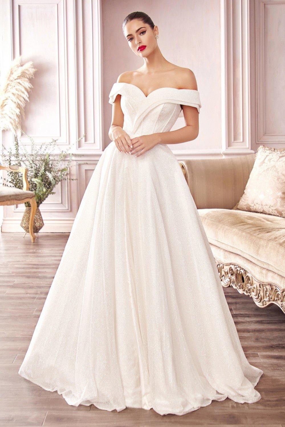 Robe de mariée longue à paillettes grande taille