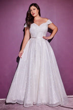 Robe de mariée longue à paillettes grande taille