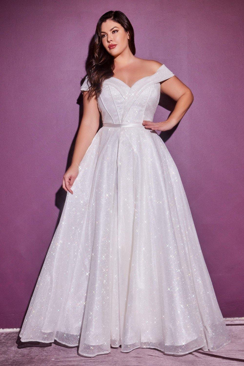 Robe de mariée longue à paillettes grande taille