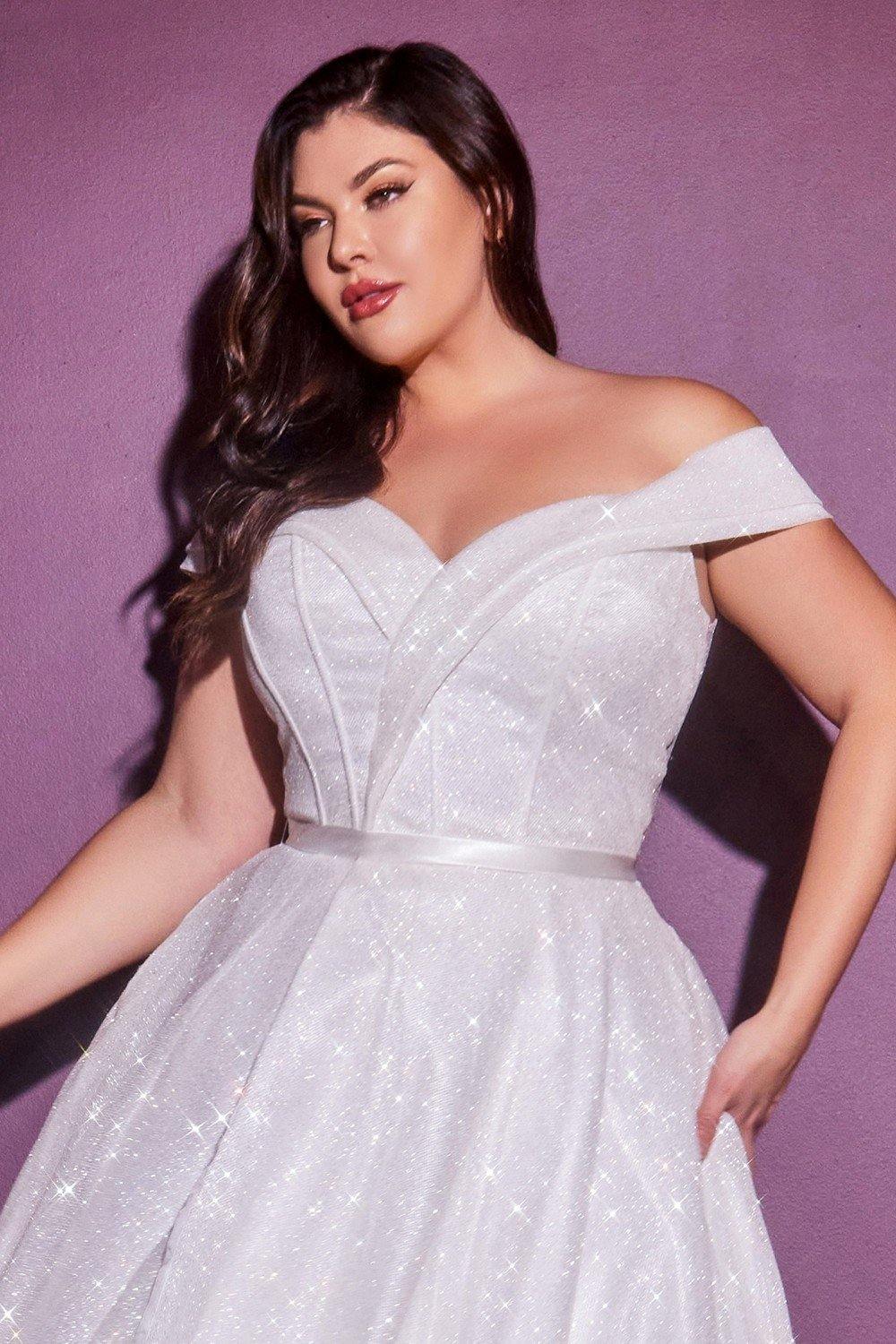 Robe de mariée longue à paillettes grande taille